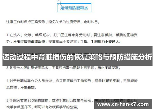 运动过程中肾脏损伤的恢复策略与预防措施分析