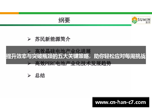 提升效率与突破瓶颈的五大关键策略,助你轻松应对每周挑战 提升效率与突破瓶颈的五大关键策略,助你轻松应对每周挑战
